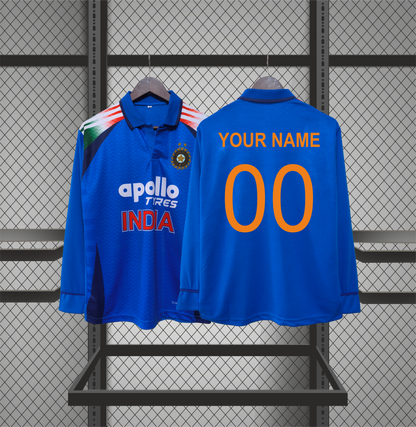 Customized Indian Cricket Jersey – Premium Long-Sleeve Edition
