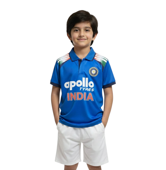 Kids Team India Cricket Jersey – Custom Name &amp; Number