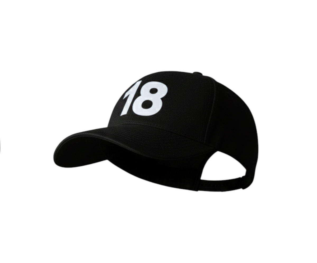 RCB Fan 18 Number Black Color Cap